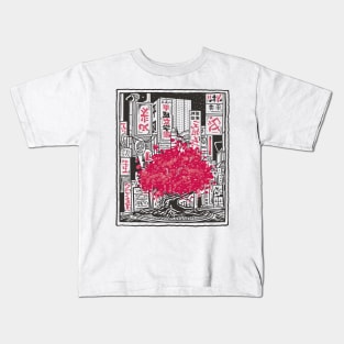 Japanese Sakura Tree Neo Tokyo Style Kids T-Shirt